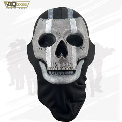 AQzxdc Call of Duty 16 Scary Mask, Classic Skeleton Ghost Chin Mask Ghost Scary Headgear for COD Warzone Cosplay Airsoft Mask