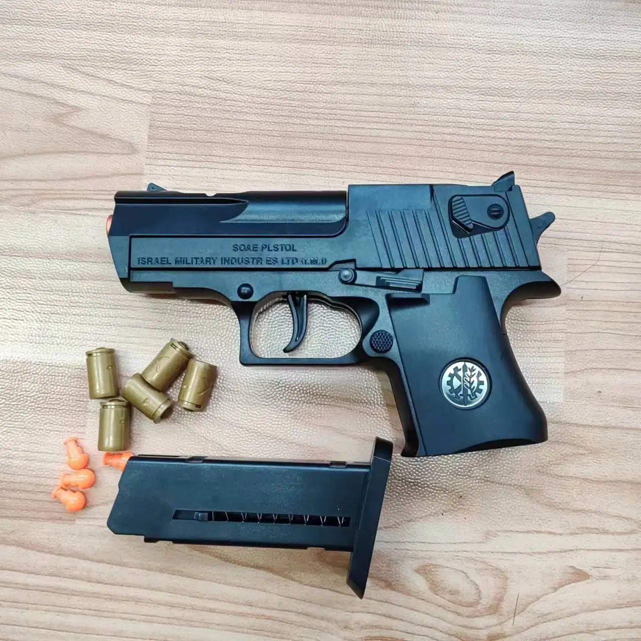 Mini Desert Eagle Toy Gun Continuous Firing Shell Throwing Education Gun Model Soft Bullet Launcher BlowBack Airsoft Pistol