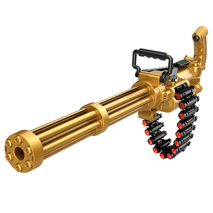 Golden Gatling Electric Chain Soft Bullet Gun Children's Shell Throwing Heavy Machine Gun Mechanism Toy Gun