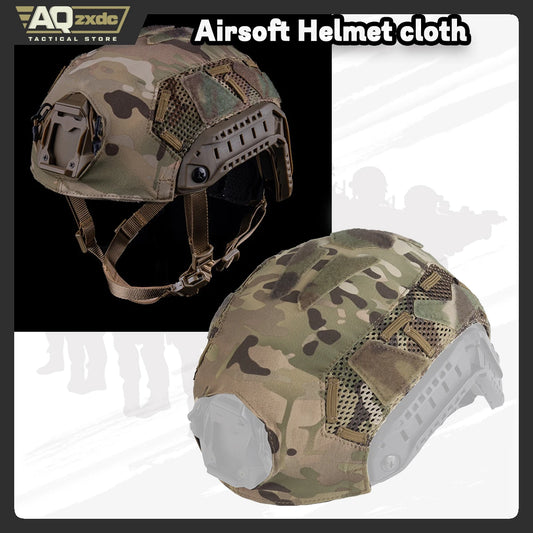 AQzxdc FAST SF Airsoft Helmet Cover with Head Breathable Mesh Velcro and Power Organizer for Airsoft Hunting Paintball War Helme