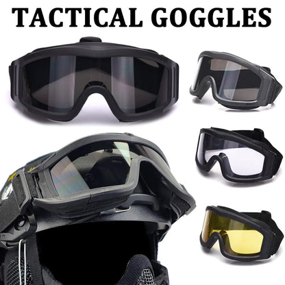 AQzxdc  Airsoft Military Helmet with Tactical Goggles And Steel Mesh Mask(With Ear Protective ) 6MM Super Thick Paintball Helmet