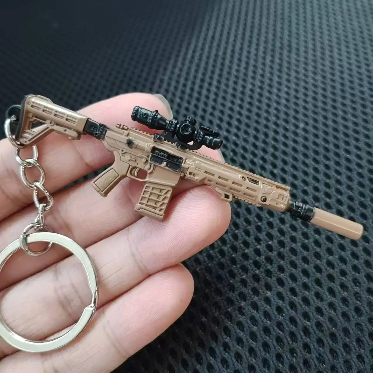 Miniature QBZ95 Rifle M1896 Pistol Model Alloy M7 G34 Toy Gun Keychain Bag Pendant Ornaments Children Toy Birthday Gift