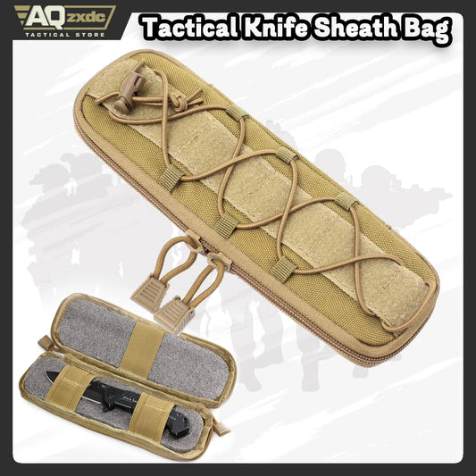 Tactical Knife Sheath Bag, Molle Flashlight Holster Pouch Tool Case Simple Gun Holder Cartridge Clip Outdoor Multi-Tool Pouch