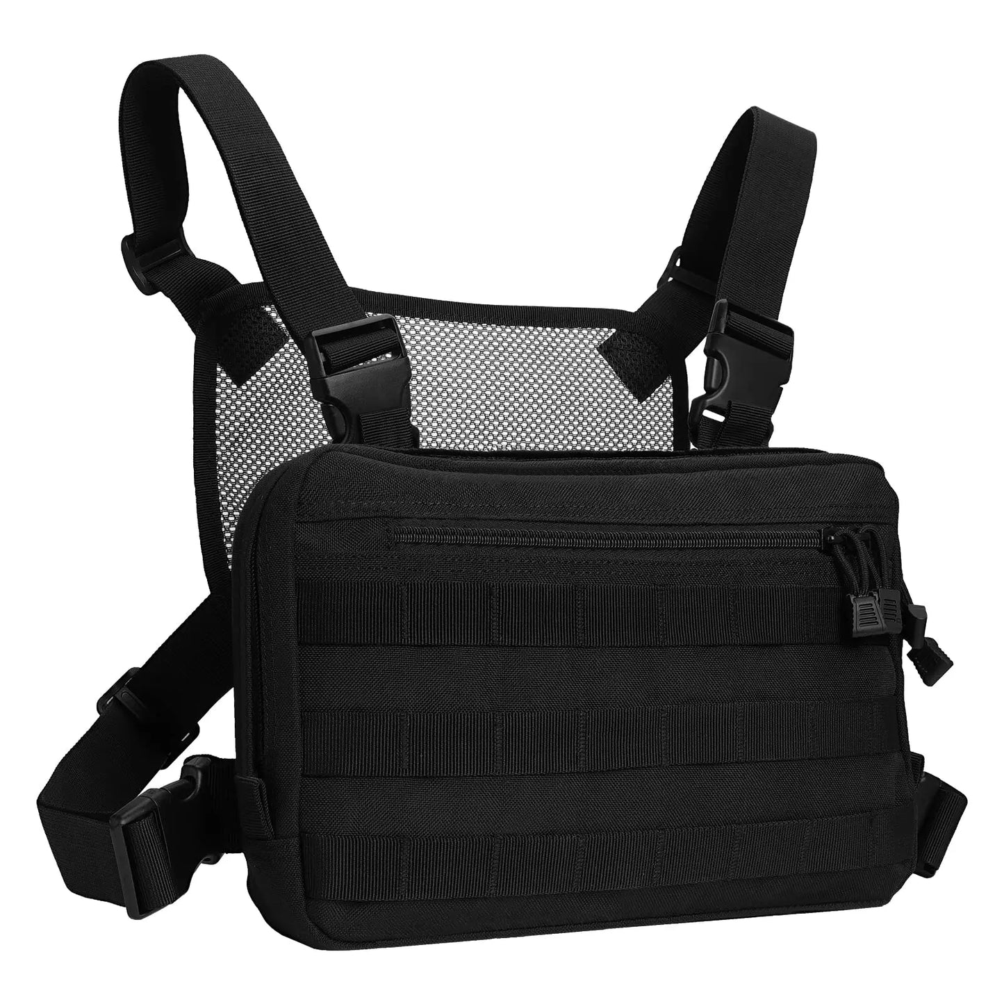 Tactical Chest Rig Molle Chest Rig Bag Chest Rig Airsoft, Radio Chest Harness Holder Holster Vest for Two Way Radio Walkie Talki
