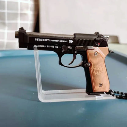 1:3 Miniature 92F Pistol Disassemble Toy Gun Weapon Model Alloy Keychain Craft Pendant Assemble Gun for adult children Gift