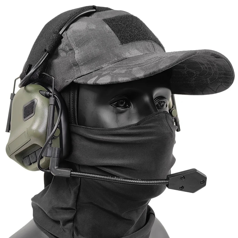 Tactical Headset with Balaclava & Baseball Cap, Airsoft Shooting Earmuffs Military Communication Earphone Set, for Hunting BBS