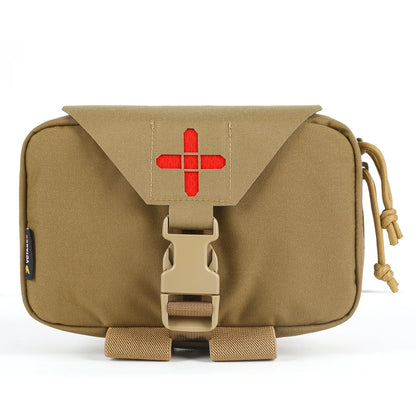 First Aid Pouch for Outdoor Emergency Survival, Rip Away Medical Molle Belt Pouch Handle Bag, Tactical Attachments Trauma Bag