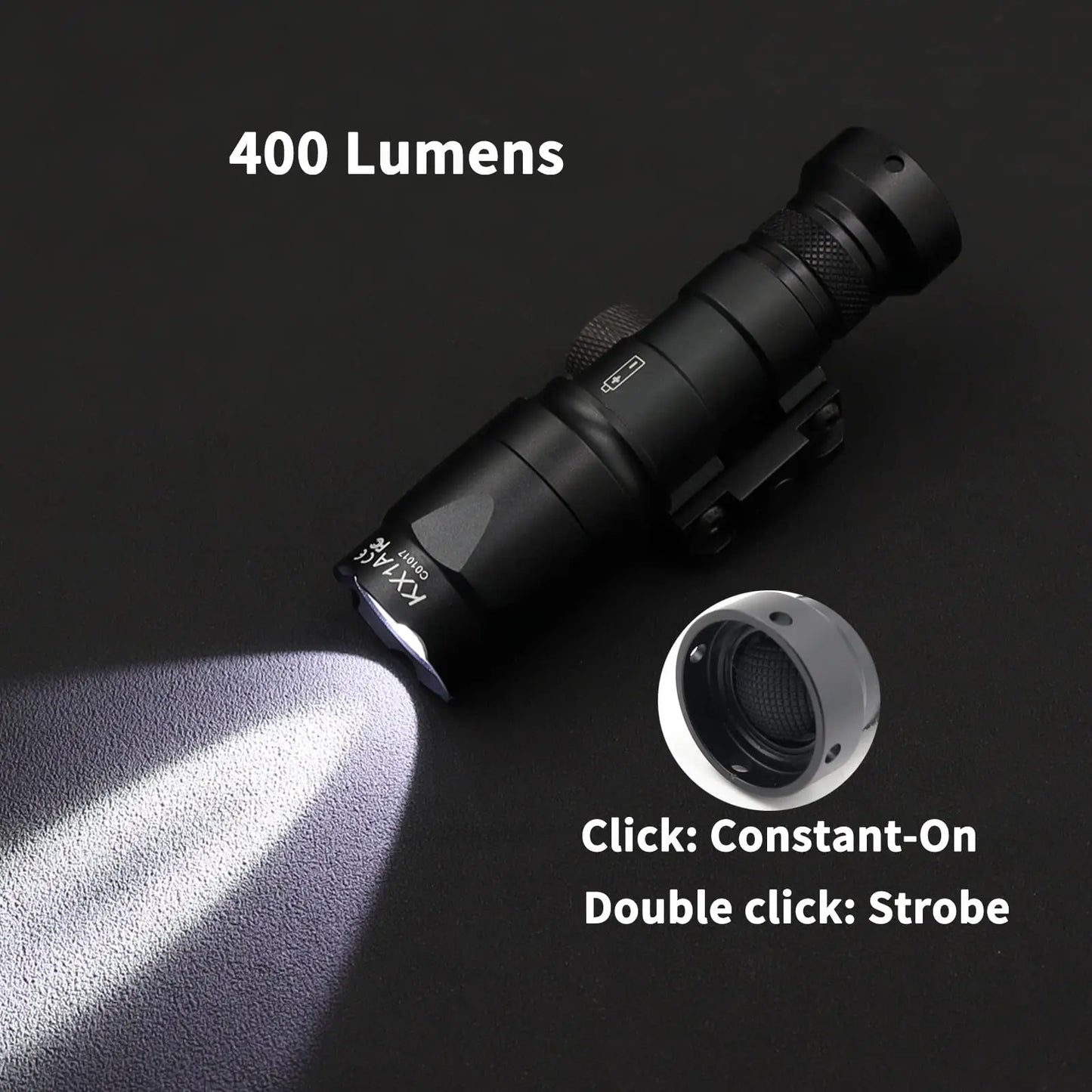 AQzxdc Tactical Picatinny Flashlight M300A Mini Light LED Whitelight with Strobe Weapon Light with Pressure Switch