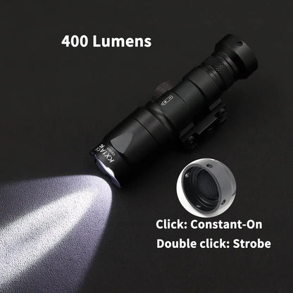AQzxdc Tactical Picatinny Flashlight M300A Mini Light LED Whitelight with Strobe Weapon Light with Pressure Switch