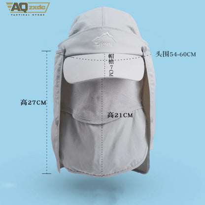 AQzxdc Unisex Adults Breathable Fishing Baseball Cap Multifunctional Quick Dry Sun Hat Outdoor Legionnaire Cap