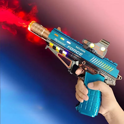 Electric Light Up Pistol Toy Unique Spraying Action Hand Gun Toys with LEDs Light Fighting Sound Pistol for Kids Gift