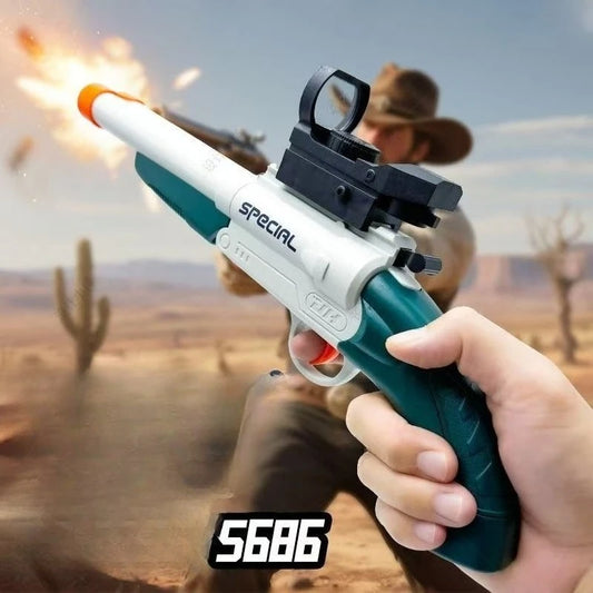 S686 Double Barreled Rifle Long Toy Gun Airsoft Launcher Dual Soft Bullets Outdoor Sports Game Shot Gun Weapon for Kids Gift