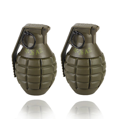 2 Pcs Tactical Grenade Model Toy, M67 Burst Grenade, Military Smoke Grenade Model, for Airsoft Paintball Hunting CS War Game