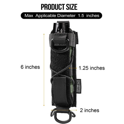 Flashlight Holster Molle Flashlight Holder for Belt Tactical Pouch with Open-top MOLLE Strap for Vertical & Horizontal Carrying