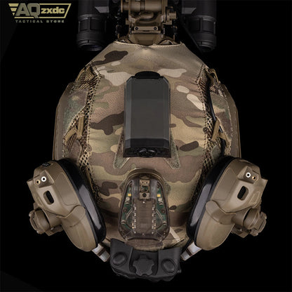 AQzxdc FAST SF Airsoft Helmet Cover with Head Breathable Mesh Velcro and Power Organizer for Airsoft Hunting Paintball War Helme