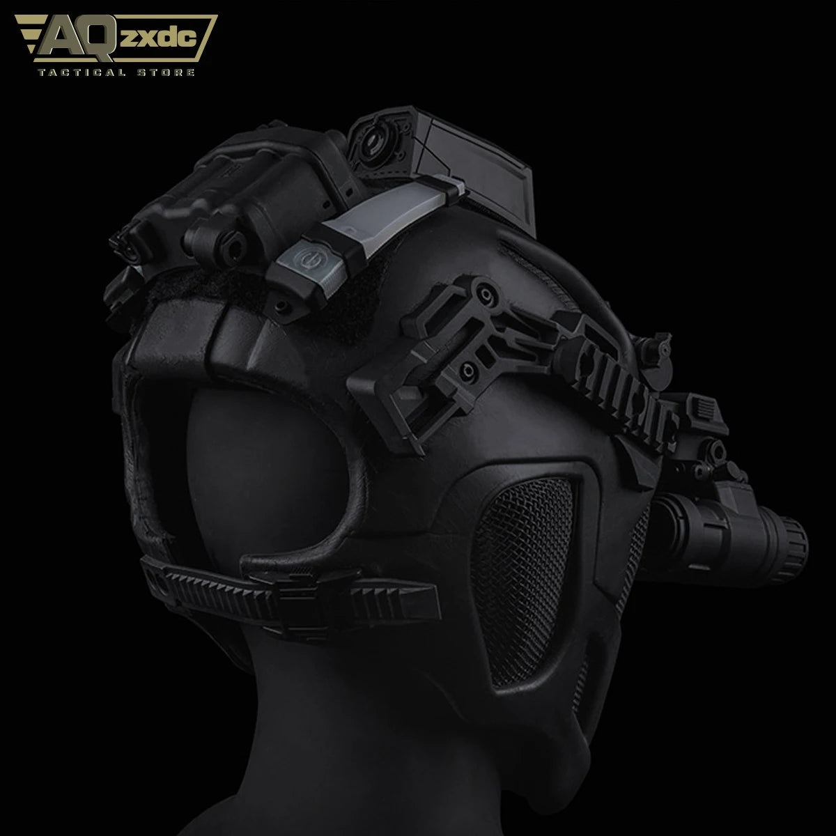 W23 Full Protection Breathable Tactical Camouflage Helmet With Night Vision Base, Double Side Rails For Installing Headlights