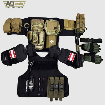 AQzxdc Tactical Cod Koenig Full Set of Restored Tactical Gear, Call of Duty 19 Koing Helmet Vest Pants for Airsoft Cosplay Game