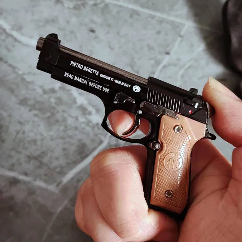 1:3 Miniature 92F Pistol Disassemble Toy Gun Weapon Model Alloy Keychain Craft Pendant Assemble Gun for adult children Gift