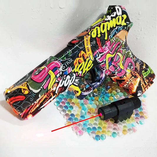 Manual Graffiti G17 Gel Toy Gun Soft Bullet Airsoft Pistol With Laser Outdoor Sports CS Game Weapon for Children Gift