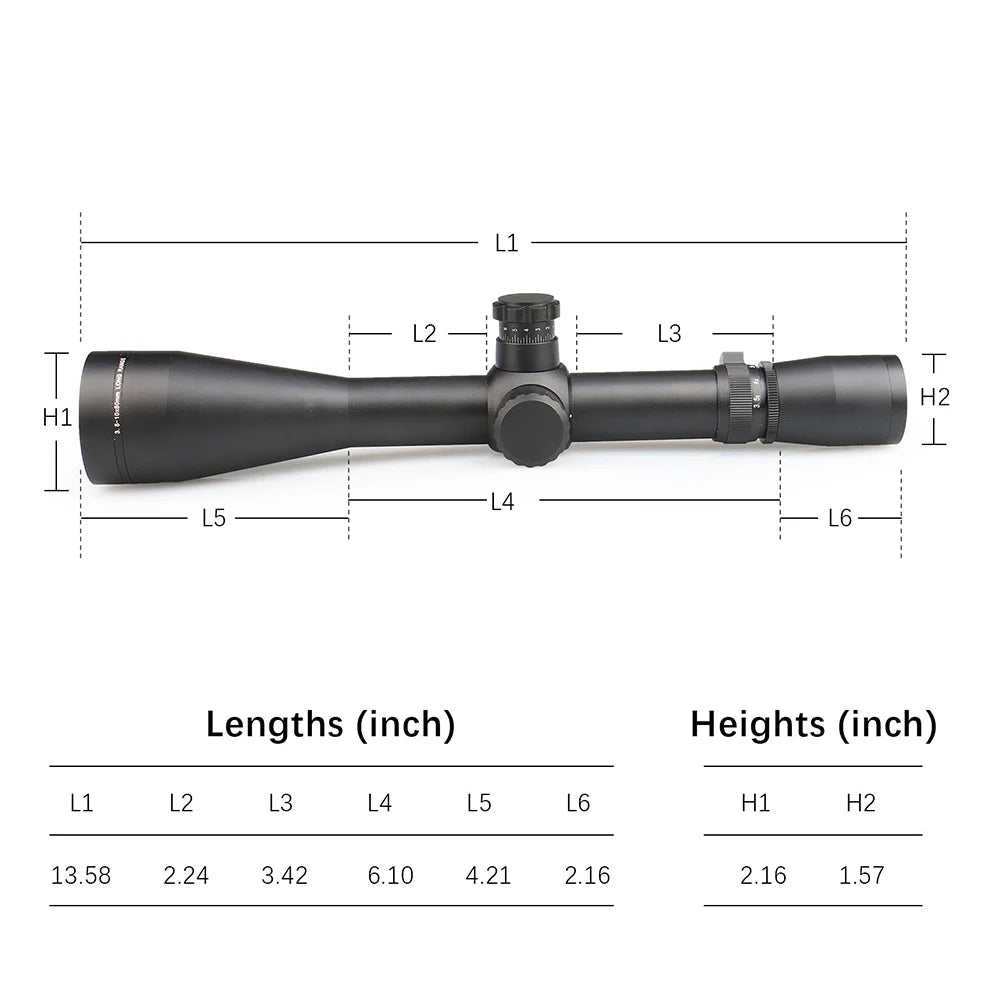 PPT Scopes 3.5-10X50 Optical Sight For Hunting Side Focus Scope with Lens Protect Cover and Obj. Lens gs1-0011