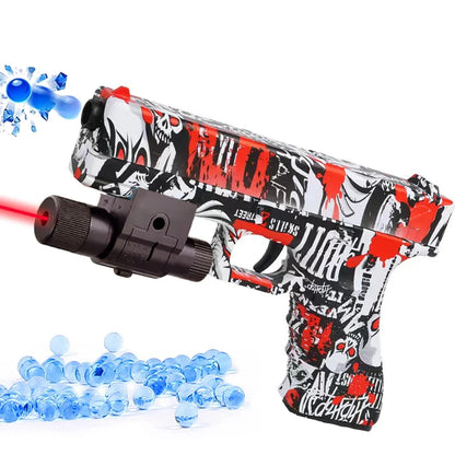 Manual Graffiti G17 Gel Toy Gun Soft Bullet Airsoft Pistol With Laser Outdoor Sports CS Game Weapon for Children Gift