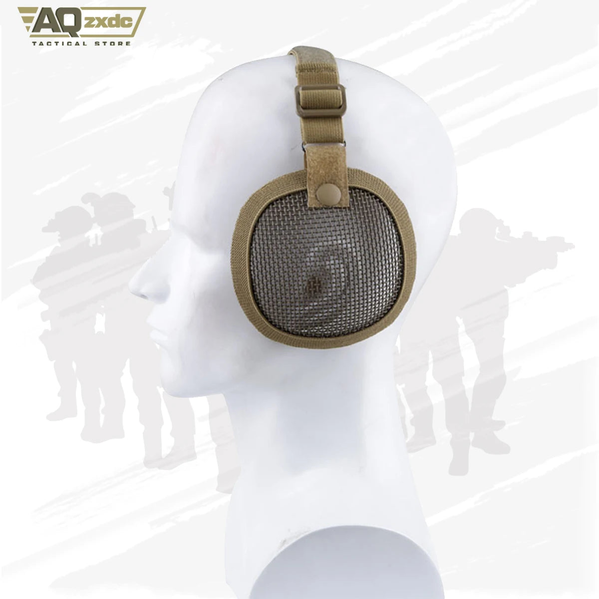 AQzxdc Tactical Airsoft Military Paintball Metal Mesh Side Cover with Ear Protection for Fast Helmet (Not Including Helmet)