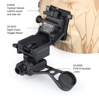 Aluminum J Arm NVG Mount Helmet Bracket Adapter PVS-14 Standard Night-vision Goggles fit L4G24 Dovetail  GZ240259