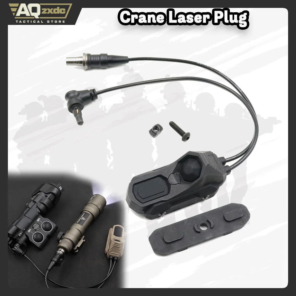 AQzxdc Tactical Dual Remote Pressure Switch Compatible with Crane Laser & SF M300/340/M600/640DF Weapon Lights and Lasers