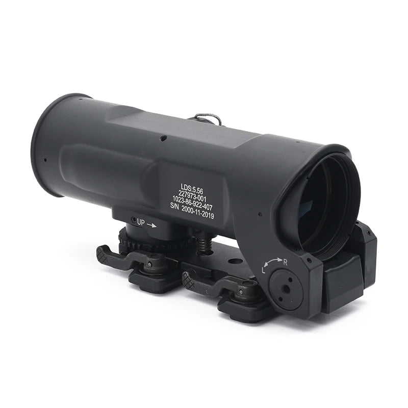 OS4x Tactical Rifle Scope 4x 32mm Illuminated 5.56 Ballistic Chevron Reticle Matte With CQB Red Dot Sight Black Combo