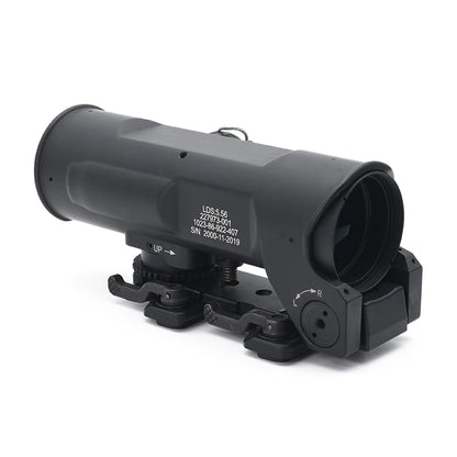 OS4x Tactical Rifle Scope 4x 32mm Illuminated 5.56 Ballistic Chevron Reticle Matte With CQB Red Dot Sight Black Combo