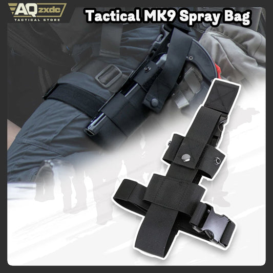 AQzxdc Tactical MK9 Spray Bag Molle Water Bottle Drop Leg Pouch Handheld Fire Holder MK9 Thigh Pepper Sprayer Bag Holder