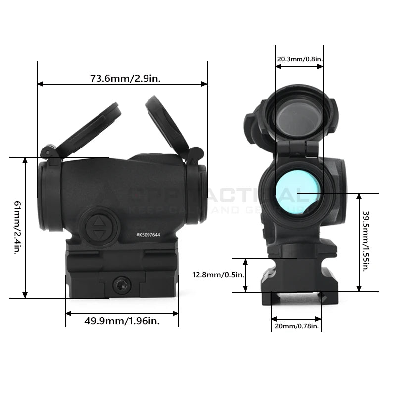 OPP TACTICAL RDS 2MOA Red Dot Reflex Sight With 39 mm One-piece TNP Mount with Original Packing and Markings