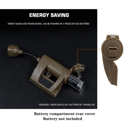 Tactical Helmet Light Military with LED Task Lamp Survival Signal Light for Fast Mich Helmet for Outdoor Sports Hunting Fishing