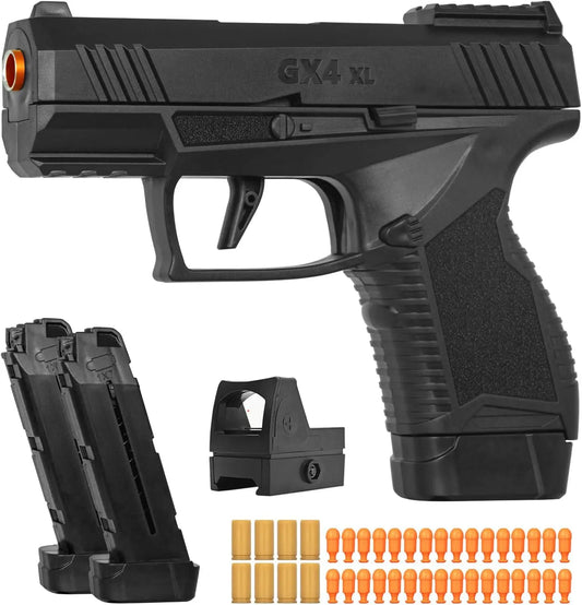 Empty Hanging Shell Ejecting Mini Toy Gun Soft Bullet Blaster with Scope Toy Black Pistol for Kids Boys Girls Gift