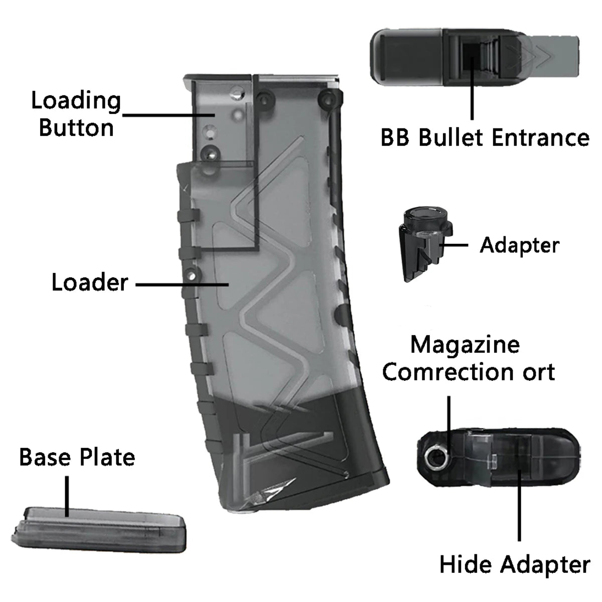 AQzxdc Airsoft Quick Filler Tactical BB Paintball Magazine Quick Filler Paintball Game Combat BB Loader Fast Hunting Accessorie
