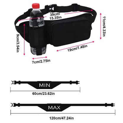 AQzxdc Outdoor Fanny Pack, Hiking Waist Pack With Water Bottle, Running Belt Waterproof Running Bag Workout Gear