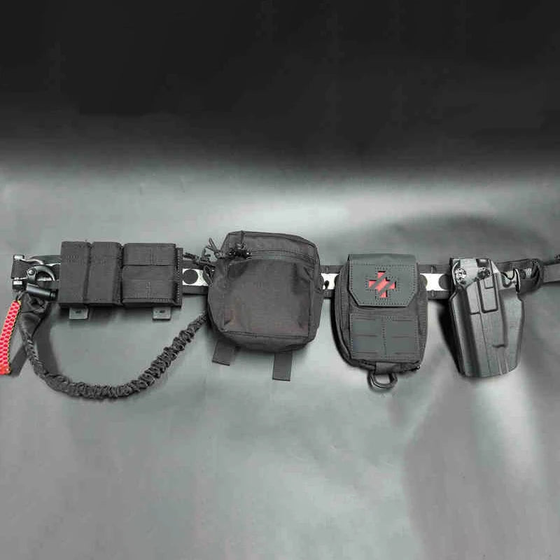 Tactical G17 Holster Belt Set with Triple Magazine Bag & Sundries Bag & Medical Bag & Gun Rope for Airsoft Paintball CS War Game