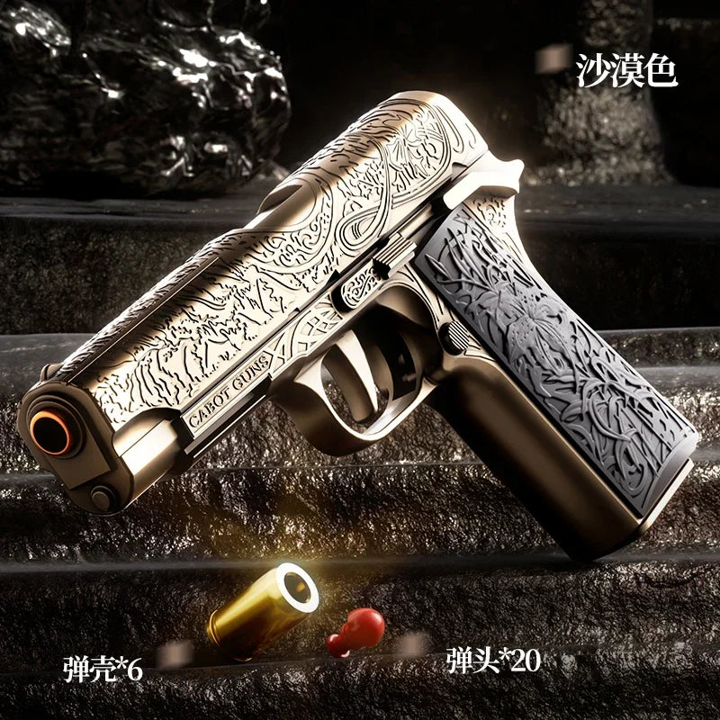 Carving 1911 Shell Throwing Pistol Continuous Firing Airsoft Blowback Empty Hanging Toy Gun Outdoor CS Weapon for Boys Adult