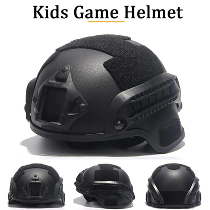 MICH2000 Kids Helmet, with Goggles, Flashlight, Flashing Lights, NVG Model, for Outdoor Games, Holiday Gifts, Christmas CS Game