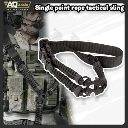 AQzxdc  Tactical Gun Sling 3 Point Bungee Airsoft Rifles Strap Belt Military Hunting Part Three Point Gun Strap for Airsoft Game