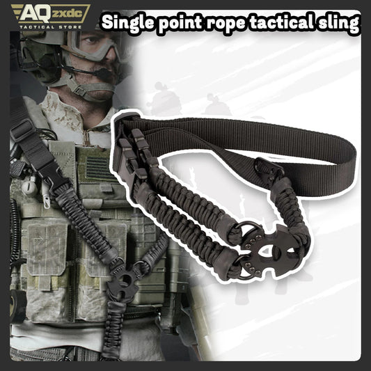 AQzxdc  Tactical Gun Sling 3 Point Bungee Airsoft Rifles Strap Belt Military Hunting Part Three Point Gun Strap for Airsoft Game