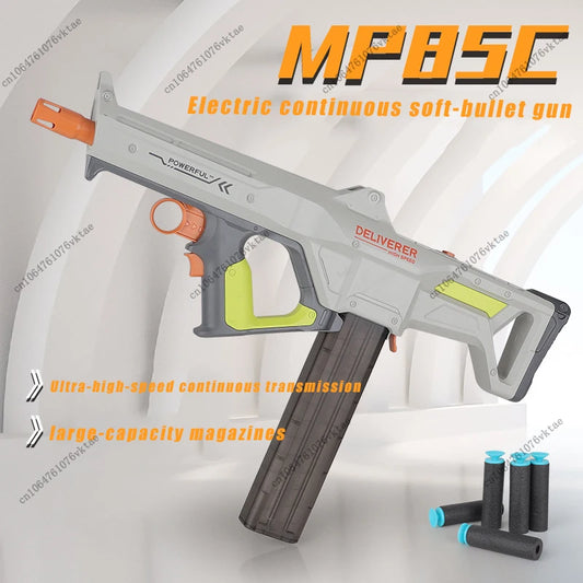 Children's electric high-speed continuous MP85C soft bullet gun can fire toy gun, boy's gift, outdoor combat assault rifle