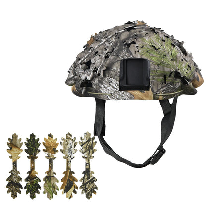 Tactical 3D Camo Leaf Shape Airsoft Helmet Cover Mesh Helmet Cloth Paintball Paratrooper Hunting Airsoft Helmet Accessories