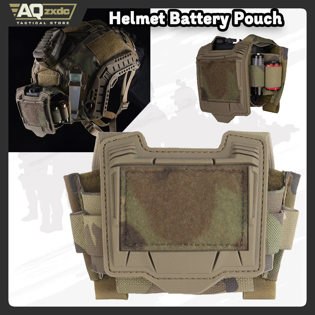 AQzxdc Tactical Helmet Battery Pouch Counterweight Pouch Helmet Battery Pack Balance Weight Bag with Hook & Loop for Outoor Game