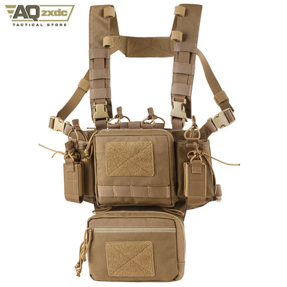 Tactical Chest Bag Full Set With Camouflage Quick-Release Bellyband And Protective Vest Mount PTG Tactical Chest Rig Vest Bag