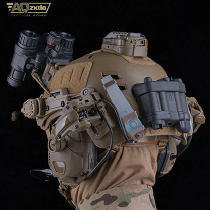 Windy Airsoft Helmet Set with Noise Cancelling Bluetooth Headset & G24 NVG Bracket & NVG Model & Signal Marker Light for Hunting