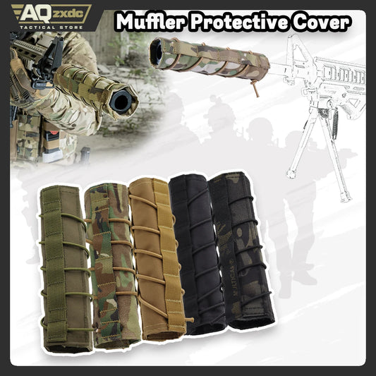 AQzxdc Tactical 8.6inch Suppressor Cover Airsoft Protect Sleeve Wrap Military Silencer Quick Release Cover