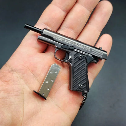1:3 Alloy M1911 Pistol Model Miniature Detachable Toy Gun Keychain Backpack Pendant Decoration Gift For Boys Adult