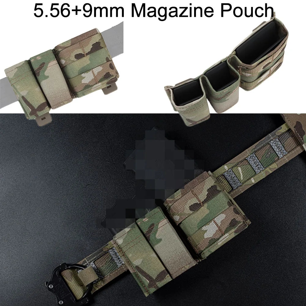 AQzxdc Tactical Belt Set, with Open Top 5.56/9mm Pouch & Rapid Deployment IFAK Medical Pouch, for Airsoft Paintball Hunting