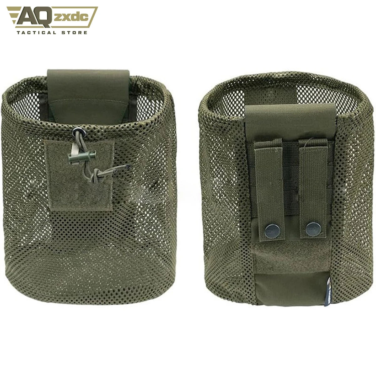 AQzxdc Tactical folding sundries storage waist bag MOLLE tactical mesh water bottle bag mesh recycling bag